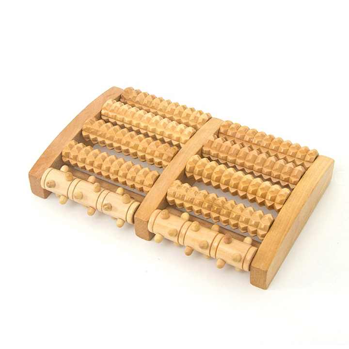 Wood blood circulation foot massager roller